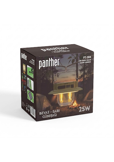 Panther Pt-384 Usb Şarjlı Solar Kamp Lambası Yeşil