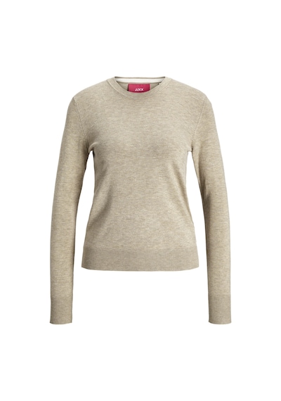 Jack & Jones Kadin Bisiklet Yaka Uzun Kollu Kazak - Cara 12255368 Feather Gray Kırmızı