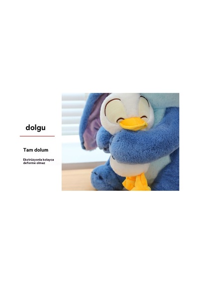 Lyon 30 Cm Sarılabilir Ördek Lilo Ve Stitch Peluş Oyuncak Bebek Mavi