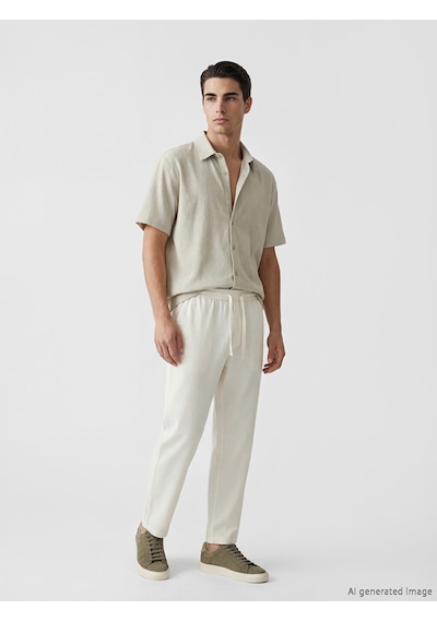 Lcw Vision Bej Regular Fit Erkek Dokulu Gömlek