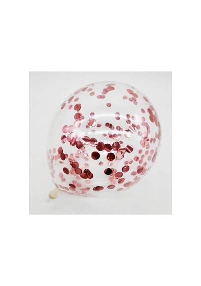 Pazarız Konfetili Balon Pullu Şeffaf Balon Seti 20 Adet Roze Gold