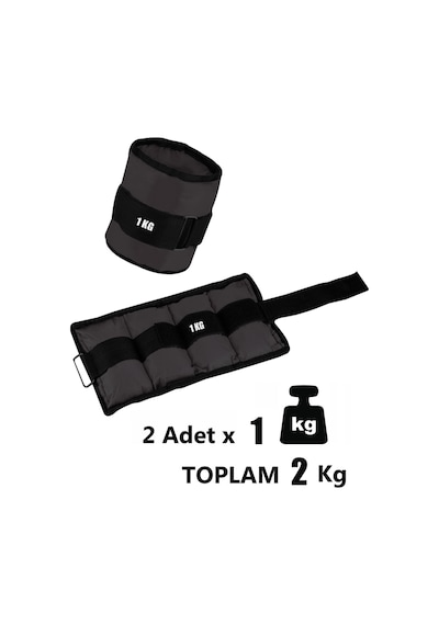 Spor Byfit 1 Kg x 2 Adet Siyah El veya Ayak Bileği Ağırlığı Siyah