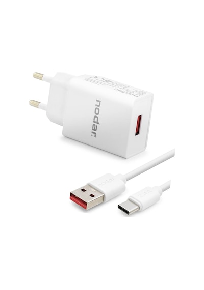 Type-c Hızlı Şarj Seti 12w 2.4a Usb Adaptörlü 1 M Pvc Kablolu Beyaz Nd1005 Evimdeyokyok