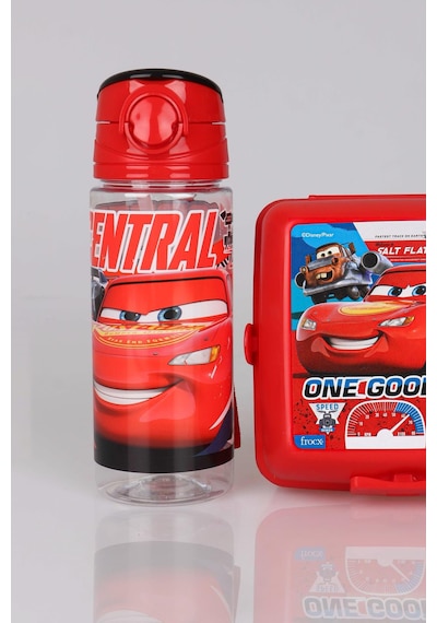 Lisanslı Cars Trıtan Matara 500 Ml Ve 2 Katlı Beslenme Kabı/lunch Box Seti Altın