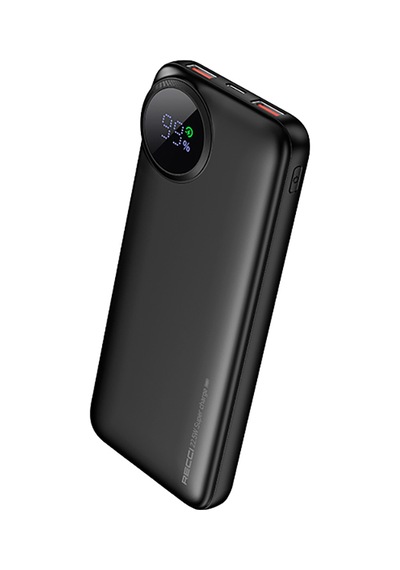 Recci RPB-P48 22.5W 10000 mAh  PD 20 W Dijital Led Göstergeli Hızlı Şarj Powerbank Siyah