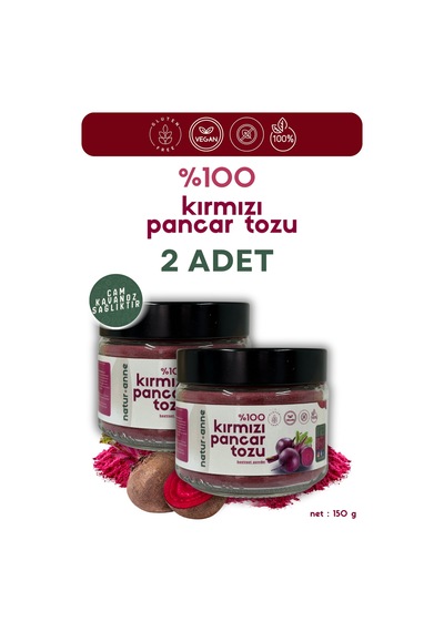 Kırmızı Pancar Tozu 2 Adet 150 Gr Cam Kavanoz - Doğal , Katkısız , Koruyucusuz , Premium Diğer