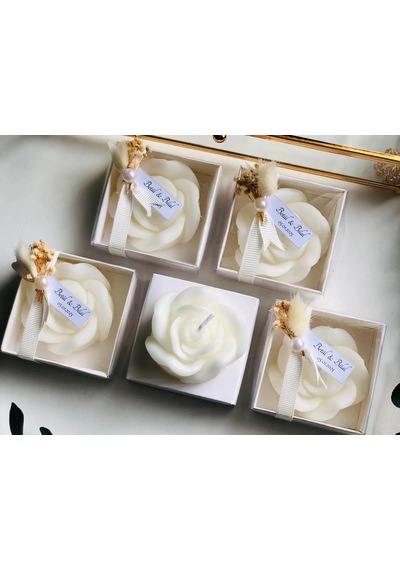 Bernami Mum Pinterest 15 Adet Beyaz Kraft Kutu Gül Mum Cipso Ve Etiket Detaylı, Düğün, Nişan, Kına, Doğum Günü Diğer
