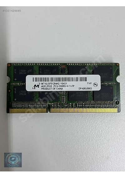 Micron 4gb 2rx8 Pc3-10600s-9-11-fp Ddr3 Sodımm Kutusuz