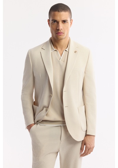 Avva Erkek Taş Mono Yaka Viskon Karışımlı Hafif Bi-stretch Blazer Comfort Slim Fit Ceket A51y4006 Avva Erkek Taş Mono Yaka Viskon Karışımlı Hafif Bi-stretch Blazer Comfort Slim Fit Ceket A51y4006