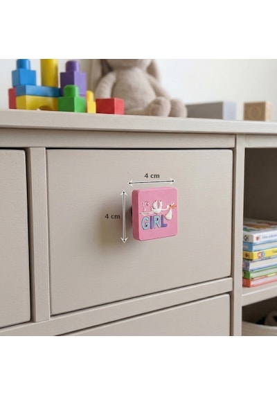 Çocuk Odası Mobilya Kulp Dolap Düğme Girl No:58 Pembe