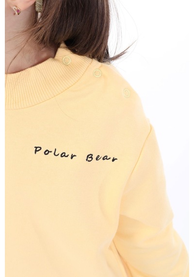 Toontoy Kız Çocuk Baskılı Relax Fit Dik Yaka Düşük Omuz Sweatshirt - Sol Omuz Çıtçıtlı Sarı Toontoy Kız Çocuk Baskılı Relax Fit Dik Yaka Düşük Omuz Sweatshirt - Sol Omuz Çıtçıtlı Sarı
