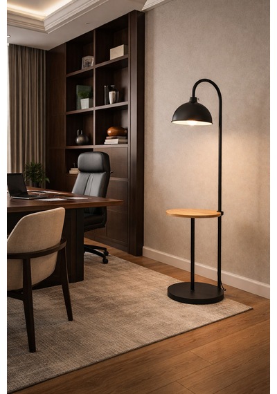 Orion Metal Lambader Oturma Odası & Yatak Odası & Salon Lambader Siyah