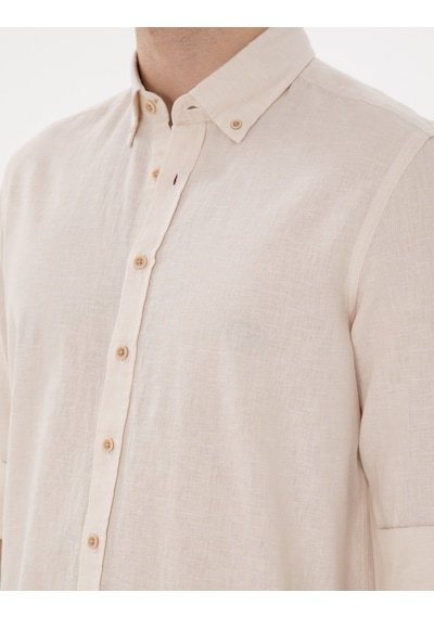 Pierre Cardin Erkek Bej Gömlek Desenli 50303245-vr011 Bej