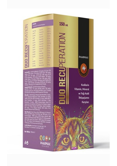 Pharmax Duo Kedi Recuperation 150 Ml Sıvı Yoğun Bakım & İyileşme Dönemi Destek İçeceği Ameliyat & İştahsızlık