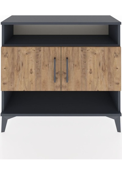 Arges Şifonyer 3 Raflı 2 Kapaklı 88x30x80 Antrasit-çam Antrasit