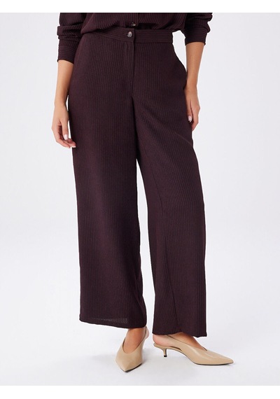 Faik Sönmez Kendinden Dokulu Şönil Wıde Leg Fıt Pantolon W27pnt007 Uw27pnt00740 Bordo