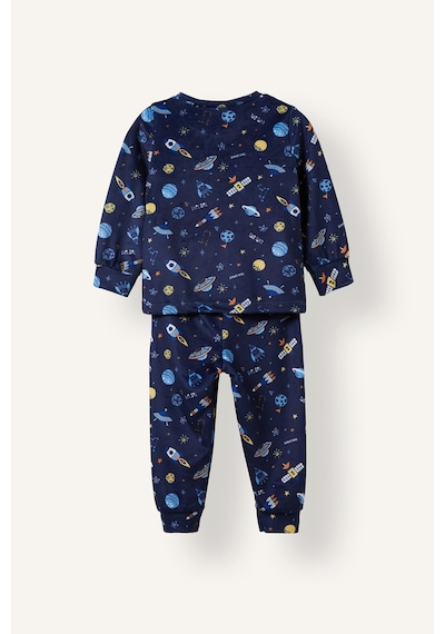 Defacto Uzay Desenli Kadife 2li Pijama Takımı Erkek Bebek I2369a526cwnv241 Lacivert-nv241