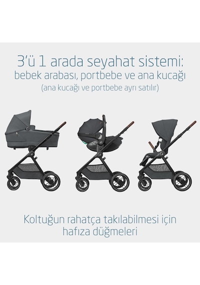 Maxi-Cosi Oxford Çift Yönlü Seyahat Sistem Olabilen Bebek Arabası Twillic Graphite