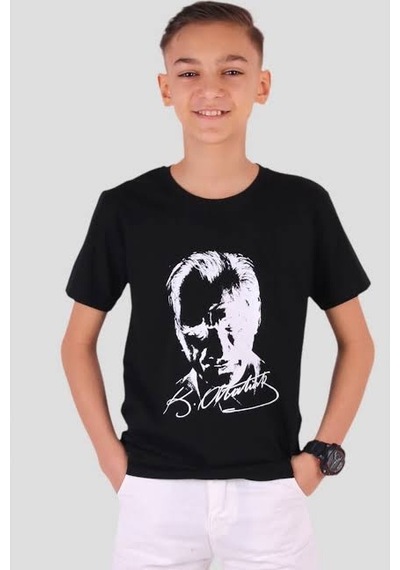 Çocuk Atatürk Baskılı Tişört Penye Body Unisex