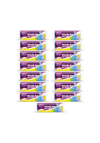 Güçlü Çöp Torbası Büyük Boy 10'lu 65 X 80 Cm 15 Paket