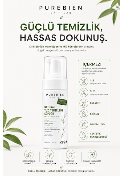 Natural Yüz Temizleme Köpüğü Purebien Skin Lab