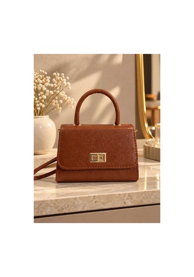 Names Bag Aura-gold Kilitli Tek Saplı Kadın Mini El Ve Omuz Çantası Turuncu