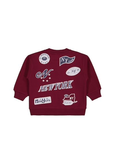 Civil Boys New York Baskılı 2-5 Yaş Sweatshirt - Bordo