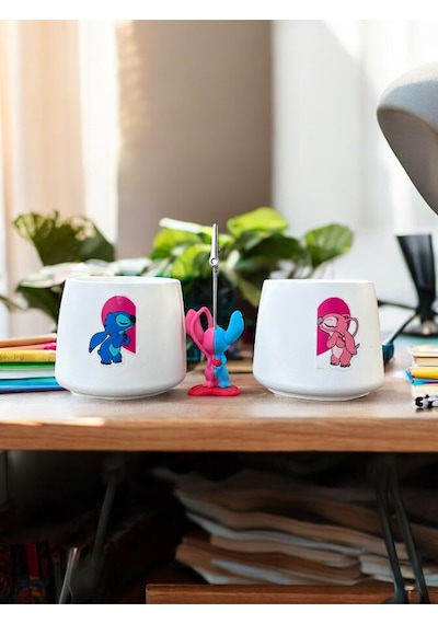 Kawaii Sevimli Stitch Ve Angel Fotoğraf Ve Not Tutucu Sevgili Kombini - Ofis Masa Not Tutacağı Çok Renkli