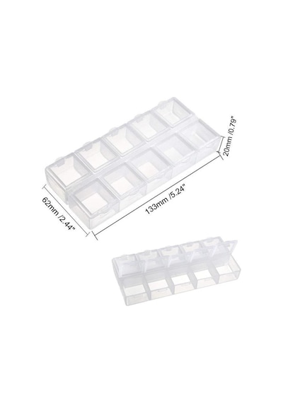 Organizer Malzeme Kutusu 10 Bölmeli Şeffaf Pbb040-17 22 Setbox 13x5,5x2mm Şeffaf