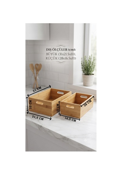 2'li Bambu Düzenleyici Organizer Sepet Seti Ahşap Çok Amaçlı Düzenleme Kutusu Mutfak, Banyo, Dolap Ve Ofis Organizer Diğer 2'li Bambu Düzenleyici Organizer Sepet Seti Ahşap Çok Amaçlı Düzenleme Kutusu Mutfak, Banyo, Dolap Ve Ofis Organizer Diğer