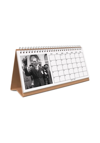 Çift Taraflı 2027 Atatürk Fotoğraflı Takvim, Aylık Planlayıcı Takvim, Büyük Ebat Masa Takvimi Kraft