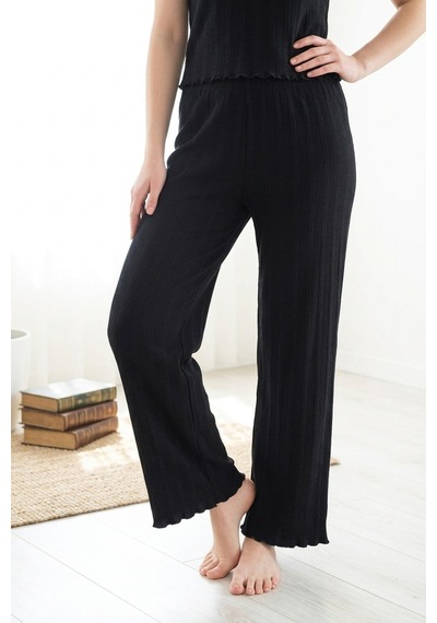 Mataş Kadın Ayıcık Desenli Bambu Viskon Kısa Kollu Yumuşak Soft Örme Pijama Takımı Siyah