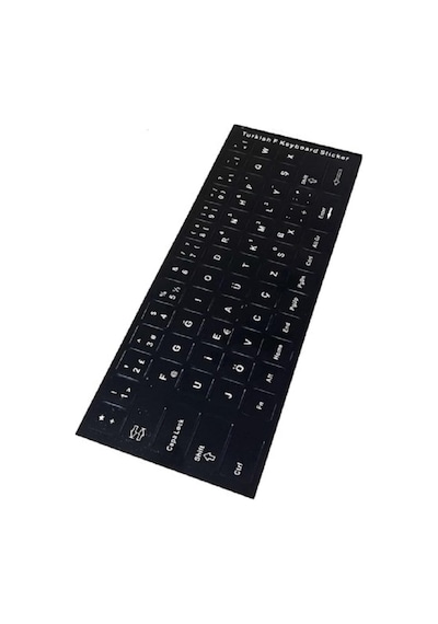 F Klavye Sticker Türkçe Klavye Yapışkan Harf Dizilimi Siyah, Standart, Drwlfskt, Siyah, Erkek