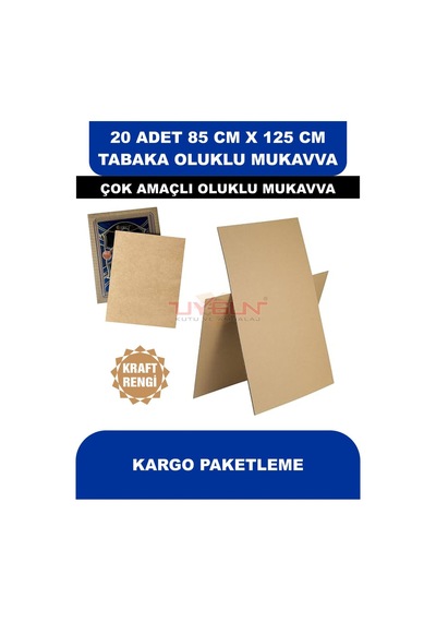 20 Adet 85cm X 125cm Baskısız Tabaka Oluklu Mukavva, Çocuk Etkinlik Kartonu, Maket Kartonu, Kargo Kartonu