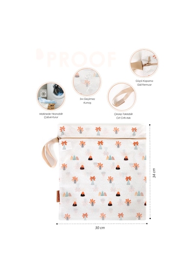Baby Proof Kıyafet Çantası Mayo Islak Kuru Giysi Sıvı Geçirmez Kirli Temiz Çamaşır Torbası Volcanic