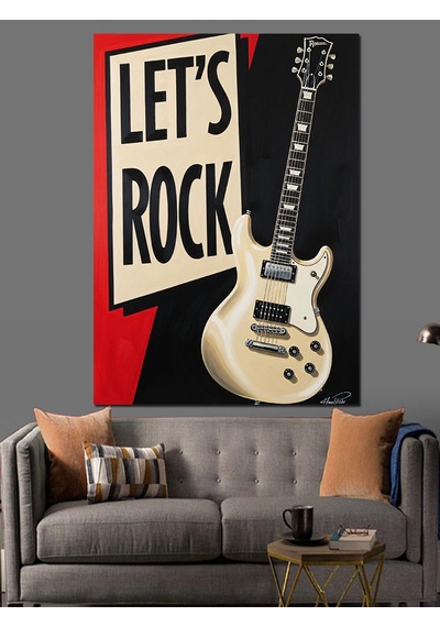 Ahşap Tablo Rock N Roll Gitar Müziği İstanbul Tabloları