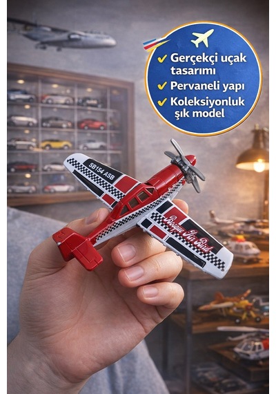 Metal Gövdeli Matchbox Sky Busters Mbx Crop Duster Kırmızı Uçak Koleksiyonluk Pervaneli Model Uçak