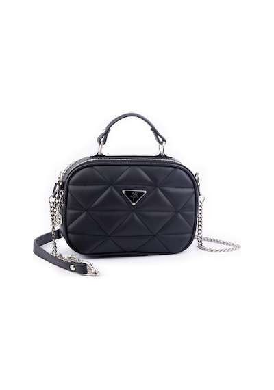 Nas Bag Zincirli Kapitone Çift Gözlü El Ve Çapraz Çanta Siyah Dona 21x16 Cm Siyah