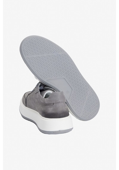 Ac&co Erkek Grı %100 Nubuk Esnek Rahat Taban Sneaker Ayakkabı Gri