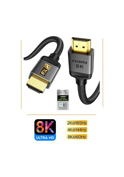 Miaxtreme 8k Displayport Dp Kablo Örgülü 1.5 Metre 1.4 Versiyon Dp Kablo Gaming Sinema Yüksek Kalite Dp Kablo