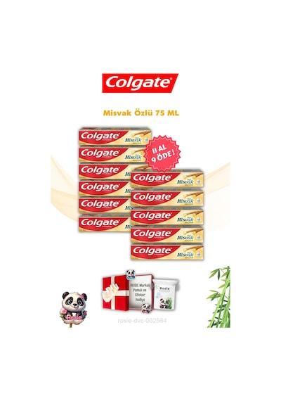 Colgate Misvak Özlü Diş Macunu 11 x 75 ML + Rosie Pamuk