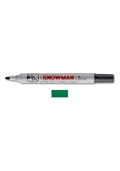 Snowman G-12 Y Yuvarlak Uçlu Permanent Markör, Yeşil Diğer