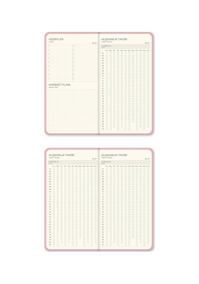 Charm Takılabilen 2026-2027 Mid-year Akademik Cep Ajanda 9x17 Cm Pembe Çok Renkli