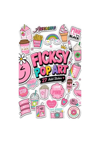 Sevimli Pop Art Stili Sticker Seti - 27 Adet Etiket Çıkartma Diğer