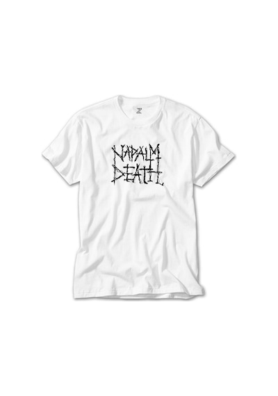 Napalm Death Logo Symboll Beyaz Tişört Beyaz