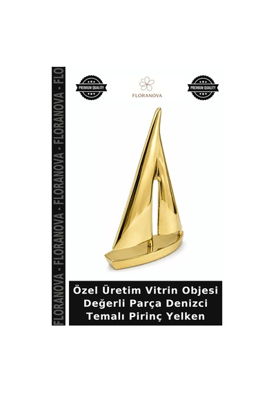 Özel Üretim Vitrin Objesi Değerli Parça Denizci Temalı Pirinç Yelken
