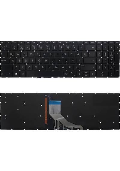 Siyah-ışıklı, Notebook Klavye - Hp 15-da1007nt 5ml44ea Muadili İle Uyumlu