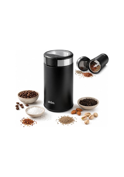 Kahve - Baharat Öğütücü Makine 2 Bıçaklı Çelik Öğütme Haznesi 50gr Öğütme Ac Motor 200w Scm-9044 5728 Şeffaf