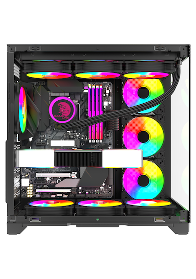 Gameline Robust Premium 7x Rgb Fanlı Usb 3.0 Type-c Gaming Bilgisayar Kasası Siyah Gameline Robust Premium 7x Rgb Fanlı Usb 3.0 Type-c Gaming Bilgisayar Kasası Siyah