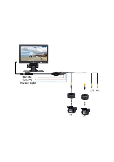 7'' Ekran + 2 Ad Metal Kasa 18 Ir Led Kamera Kayıt Yapmaz 12-24 V